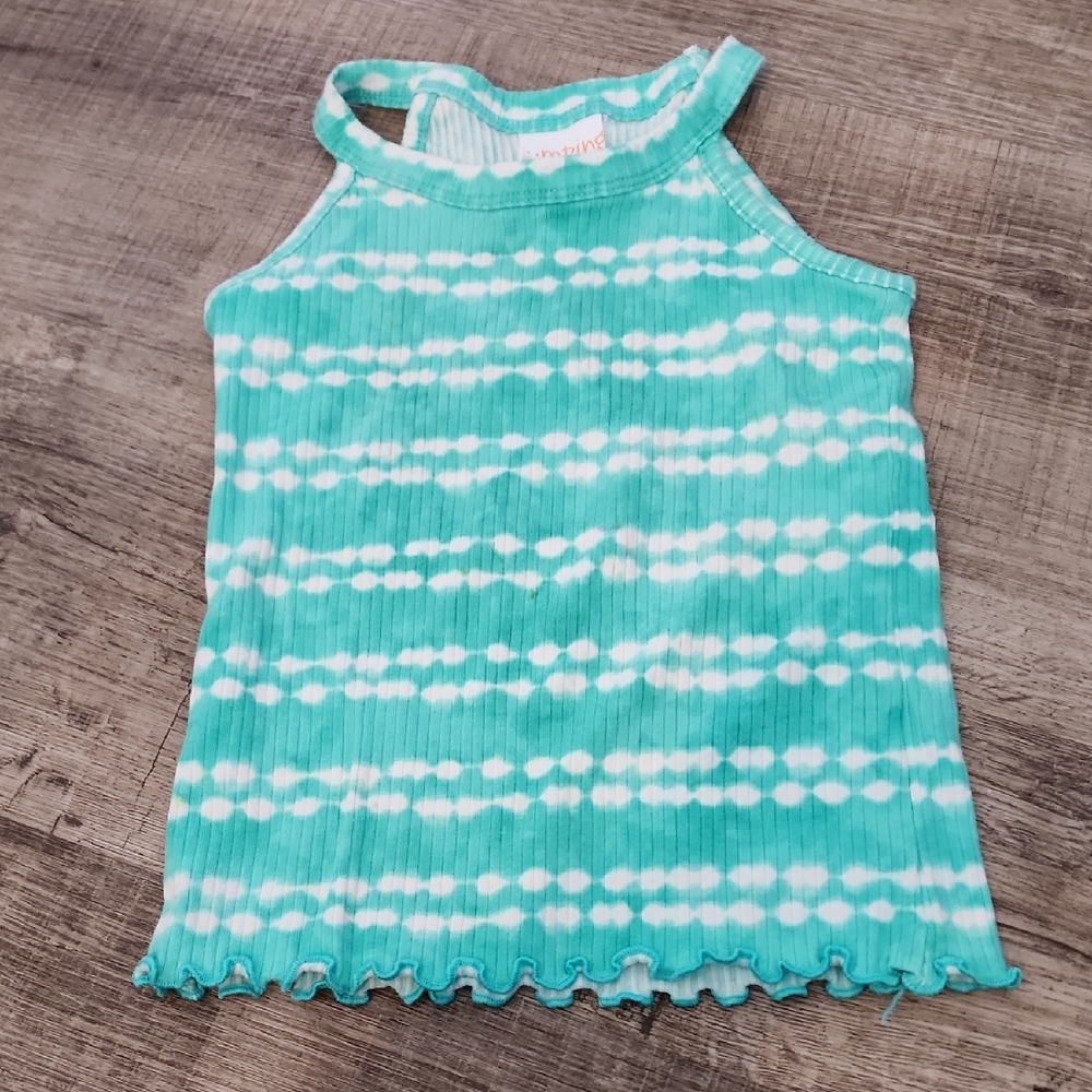 Jumping Beans Teal and White Kids Tank Top